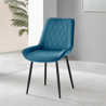 Canora Grey Palermo Velvet Modern Dining Chairs with Tapered Metal Legs ...